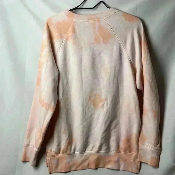 VICTORIA SECRET PINK SOFT CREW SWEATSHIRT WOMENS SIZE XS PEACH AND PINK TYE DYE - Picture 9 of 11